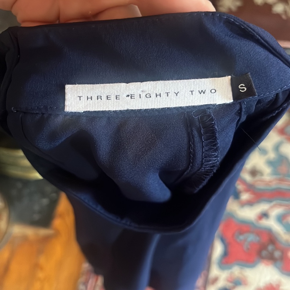 Three Eighty Two Navy Cold Shoulder Blouse - image 12
